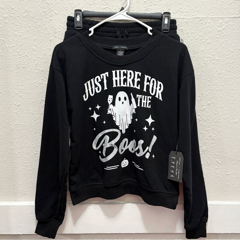 Better Together "Just here for the Boos!" Halloween Lounge Set NWT Small